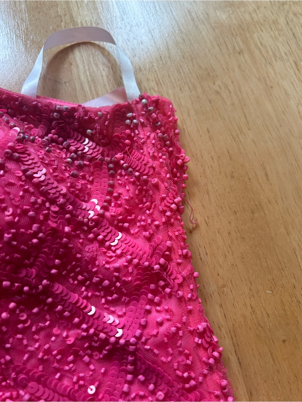 Neon Pink Beaded Cutout Mini Dress - Picture 10 of 12